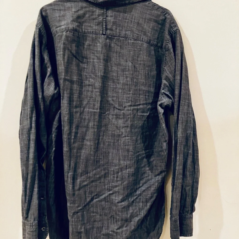 Banana Republic gray linen cotton men’s button down shirt L